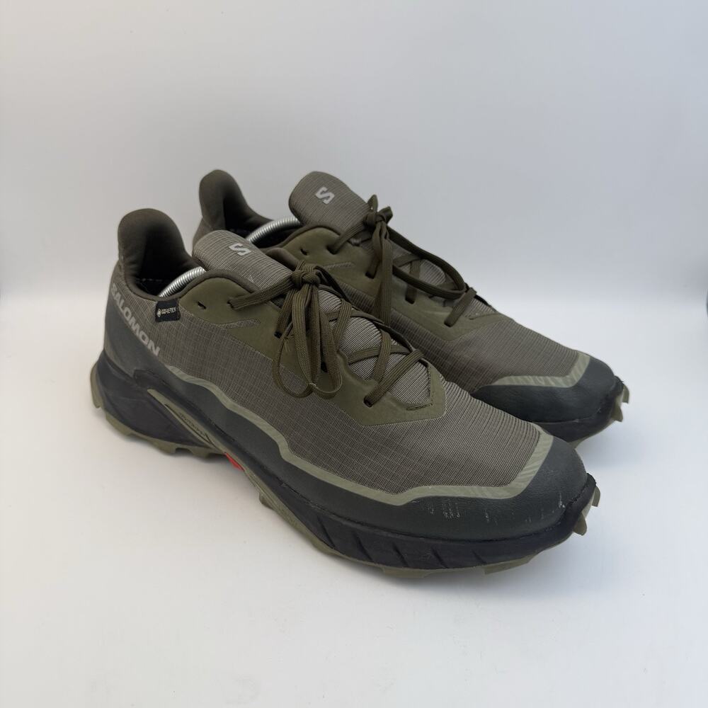 Salomon Alphacross 5 Gore-Tex Trail Shoes Men’s Sz 11.5 Olive Night Black 473103